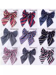 Professional Bow Knot Tie สําหรับผู้หญิงแคบโพลีเอสเตอร์ลายสก๊อต Workwear อุปกรณ์เสริมเหมาะสําหรับไปรษณีย์ Bank โรงแรมและชุดเด็ก