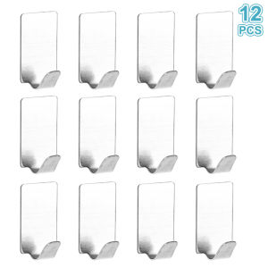Self-adhesive Hook Stainless Steel Heavy-duty Wall Hook Bathroom Storage Towel Rack Multifunctional Kitchen Rack