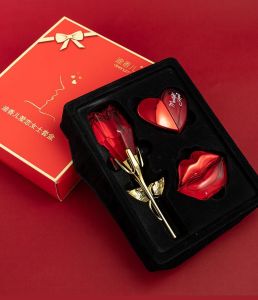 🔥520&Valentines Day gift--Rose Heart & Lips design–Romantic Rose Perfume Gift Set 🎁 Luxury Red Gift Box | Birthday Anniversary 🎁