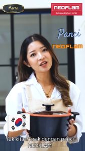 Panci Keramik Tahan Panas Anti Lengket Neoflam Tutup Kaca Premium 24 cm