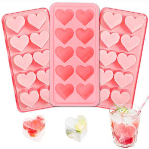 Yespery 1/3 cái khuôn silicon hình trái tim 10 lưới khay sô cô la trái tim hộp làm đá viên tái sử dụng Khuôn Nướng tráng miệng ngày lễ tình nhân tự làm