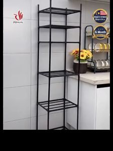 Kitchen Storage Rack Multi-function Pot Rack With Wheel Floor Standing Rack Pan Rak Dapur 厨房置物架