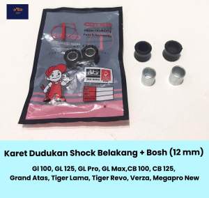 Karet Skok Belakang + Bosh GL ProGL 100 Tiger Revo CB 125 Grand Verza Megapro New (Harga Per Set Isi 2) - Rubber Seat Dandang Dudukan Bracket