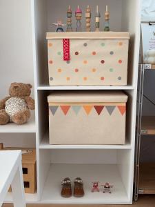 Korean Style Washable Clothes Storage Box Cartoon Toy Fabric Foldable Basket Dormitory Wardrobe Clothing Storage Bin Handmade