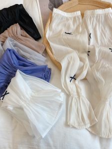 Summer Womens Lightweight Loose Ice Silk Sleeve Covers Butterfly Knot High Aesthetic Value Versatile Sun Protection Arm Guards for Cycling And Driving