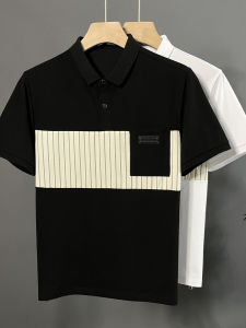 Áo Thun Nam Cổ Polo Tay Ngắn Màu Tương Phản Mùa Hè 2025 Thời Trang Nam Thanh Lịch Ôm Vừa Vặn Đa Năng Cổ Polo
