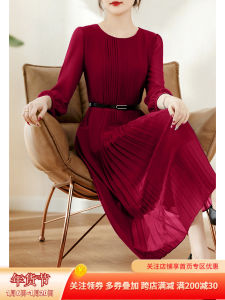 ชุดเดรสยาวผ้าชีฟองสีแดง ชุดราตรียาวเอวสูง ทรงเอ เดรสยาว ชุดราตรี ชุดเดรสแฟชั่นสุดหรู ชุดเดรสยาวเอวสูง