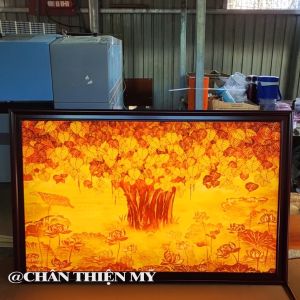 Đèn Hào Quang Trúc Chỉ In Ngang Cây Bồ Đề Trang Trí Bàn Thờ Treo Tường TC-TN-02