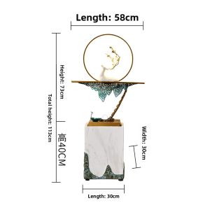Modern Chinese Style Indoor Living Room Fountain Decorative Piece Circulating Water Standalone Sculpture Luxury Deer Scenic Spot