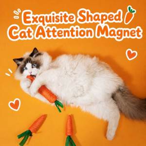 Loveland Pet Cat Chew Toys Carrot Shapes Cat Rope Toys with Sounding Parcels Interactive Cat Toys for Indoor Cats and Kittens for Biting Chewing Keeping Teeth Clean