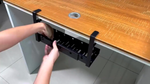 🇸🇬 ReadyStock - Extendable Under Desk Cable Management Table Organizer Wire Plug Cord Rack Storage Holder Tray / Cable management