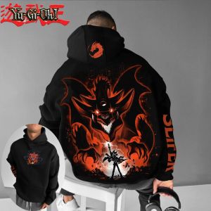 Bandai | 2025 Yu Gi Oh Character Obelisk Giant Divine Weapon Printed Male Autumn/Winter Thick and Wide Y2K Halloween COS Wide Hoodie