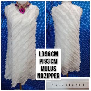 DRESS KUTUNG/SLEEVELESS BULU PUTIH(CHINSTUDIO) 31