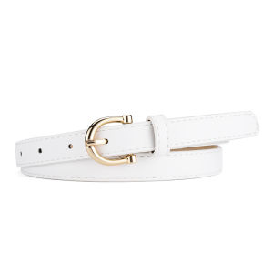 Fashionable Casual Womens Belt Versatile Stylish Skinny Leather Belt for Jeans And Clothing Matching Alloy Buckle Waistband