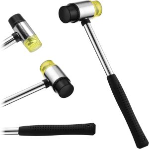 Small Rubber Mallet Hammer – Rubber Hammer with Non-Slip Grip and Dual Heads for Craft Tile Jewelry and Furniture Assembly