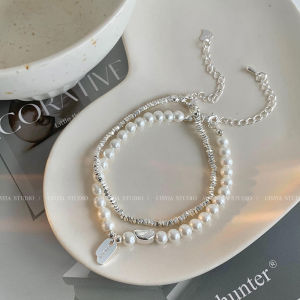 Simple Pearl Bracelet Silver Dust Stacking Womens Fashion Jewelry Elegant High-End Sensation New 2025 Trend CISYIA Brand