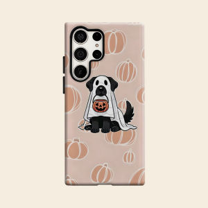 Ghost Dog Pumpkin Tile Luxury Fashion Full Lens Protective Case for Samsung Galaxy S26 S25 S24 A56 A36 Plus Ultra