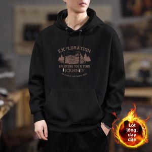 JIANMUJI | Áo Hoodie Dày Lót Bông Phong Cách Mỹ