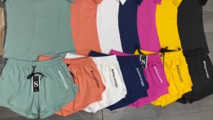 Bộ Đồ Thể Thao Nữ Tập Gym Yoga Quần Đùi 2 Lớp Áo Tay Ngắn NaQi Vải Thun Lạnh Co Giãn Tốt