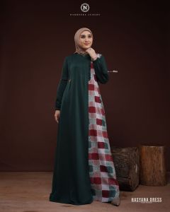 HASYANA DRESS By Nadheera luxury gamis dress muslim wanita Rayon premium busui wudhu friendly fashion muslimah modern kekinian terbaru