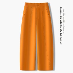 MEITESIJIAONU | Orange Elegant Suit-style Spring/Autumn Casual Pants
