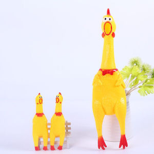 ไก่โอ๊กร้องหนักมากของเล่นสุนัขยางกัดรุ่นไก่โอ๊กบีบ Chicken sound toy ขนาดใหญ่40ซม