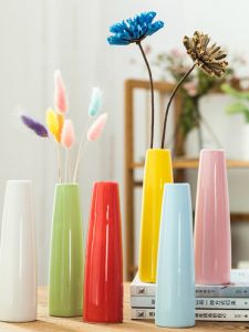 Nordic Style Ceramic Flower Vase Decorative Piece for Living Room Dining Table TV Cabinet Home Creative Display Small Size Modern Simple