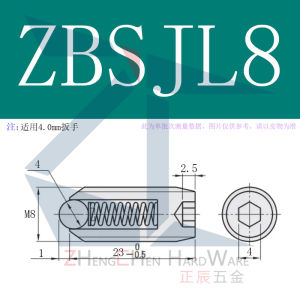 Extended Length Internal Hexagonal 304 Stainless Steel Plunger Head ZAH03 BSJL Series Hardware Tools Other Fasteners