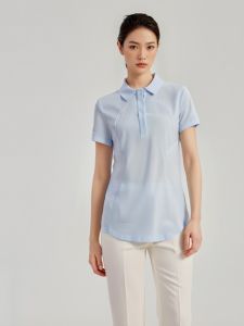 Slim Fit Quick Dry Breathable Sun Protection Polo Shirt Short Sleeve Turn down Collar Lightweight Sportswear Yoga Fitness Top