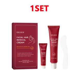 EELHOE | Facial Hair Removal Cream Painless Gentle Hair Remover for Face Non-Irritating Nourishing Formula Smoothing Skin Care Depilatory