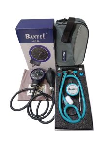 Baxtel APG PURPLE Ring Aneroid Sphygmomanometer With LIGHT BLUE DELUXE Stethoscope