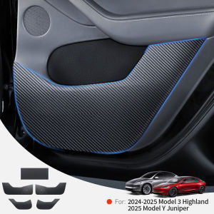 YZ For Tesla Model 3 Y Juniper Highland 2025 Car Door Anti-Kick Pad Sticker Trim Kit Side Door Protector Cover Car Decoration