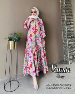 SIMIFASHION Premium VANIA Long dres BKK Rayon Twill by DS