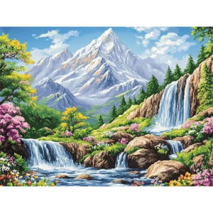 Mountain Waterfall Flower Tree Jigsaw Puzzle 500/1000/1200/2000PCS DIY Craft Hobby Relaxing Game Home Decor Gift