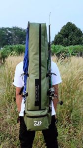 Tas Pancing Jumbo Ransel Waterproof Daiwa Ukuran 80/100/120Cm Muat Untuk 10-11 Joran Pancing