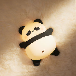 Lying Panda LED Night Light Touch Sensor Cartoon Kids Nightlights Silicone Holiday Christmas Gift Bedside Lamp Bedroom Decor