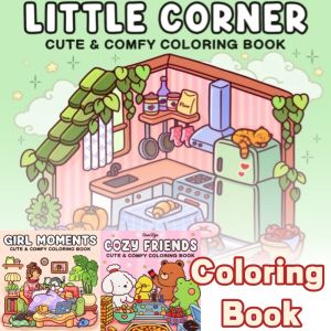 Coloring Book for Adults and Kids Super Cute Little Corner Healing and Relaxation Coloring Set Beautiful Thick Paper