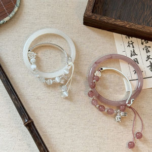 New Chinese Style Glass Crystal Bracelet Womens Luxury Minimalist Hanfu Hand Jewelry Fresh out Fashion Ethnic Trend Accessories