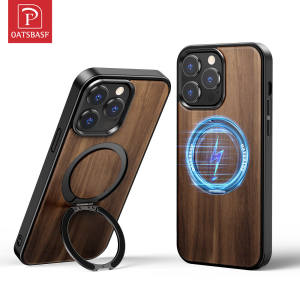 OATSBASF Wooden Backplane Phone Case For iPhone 16 Pro / 16 ProMax /15 Pro / 15 ProMax