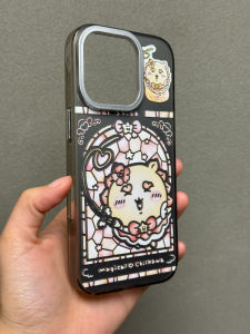 Chiikawa Gradient Color Magnetic Absorption Phone Case Magic Girl Lion Sam Four Color Soft Edge Hard Back Color Silver Shell