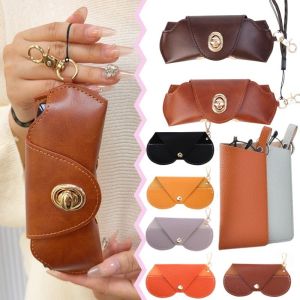 กระเป๋าใส่แว่นตาหนัง PU ย้อนยุคทันสมัยสำหรับรองรับหลายที่ทำงานกระเป๋าแบบพกพาแขวนในวันหยุดเครื่องประดับที่หนีบแว่นกันแดด