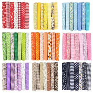7Pcs Cotton Fabric DIY Making Supplies Quilting Patchwork Fabric Fat Quarter Bundles DIY for Quilting Patchwork