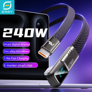Eary 240W USB C Elbow Cable for iPhone 17 16 15 14 Pro Max Supercharge for Macbook Pro 16 Fast Charger Type C for Xiaomi Samsung