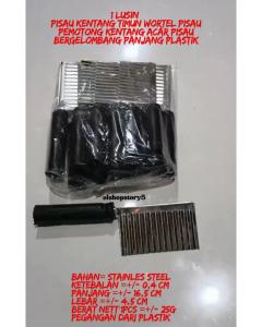 1 Lusin Pisau Kentang Timun Wortel Pisau Pemotong Kentang Acar Pisau Bergelombang Panjang Plastik