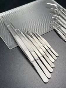 OUHOE | [J] 2pcs Professional Stainless Steel Kitchen Tweezers - Cooking Clamps For Electroplating Seafood Grilling Precision Cooking