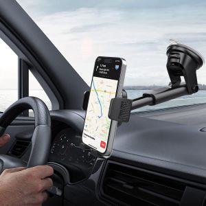 Car Suction Cup Phone Mount Universal Phone Holders for Car Windshield/Dashboard/Window Cell Phone Holder Car with Sticky Gel Pad Compatible with iPhone Samsung Oppo All Cellphone