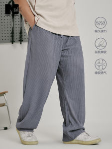 NMAX plus Size Casual Pants Mens Fashion Brand High Elastic Pleated Comfortable Breathable Summer New Style Polyester Fiber