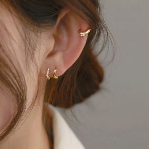 Bông tai nữ mạ vàng 18K không gỉ thiết kế đơn giản mẫu mới phong cách cổ điển thời trang OYJR