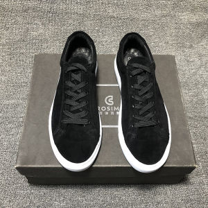 Common Sneakers Mens Low Ankle Korean Style All-Matching Trendy Men New British Style Leather Breathable Black Casual Shoes