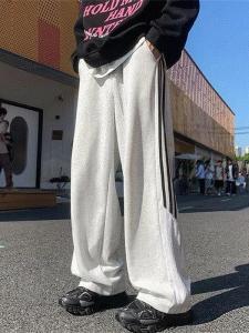 New American Style Casual Basketball Sport Pants Mens Loose Breathable Straight Leg Trousers for Teenage Students